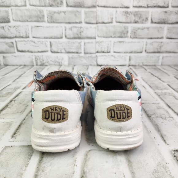 Hey Dude Wendy Boho Women's Size 8 Blue Denim Slip On Comfort Casual Flat Shoes - Picture 5 of 10